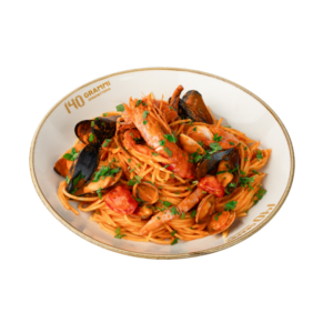 Spaghetti alla pescatora con cozze, vongole e gamberi di 140 Grammi Pessina a Cagliari